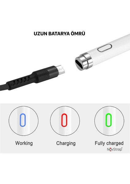 iPad Pro 11 2020 2021 2022 2/3/4 Nesil ile Uyumlu Active Stylus Dokunmatik Kalem Pencil