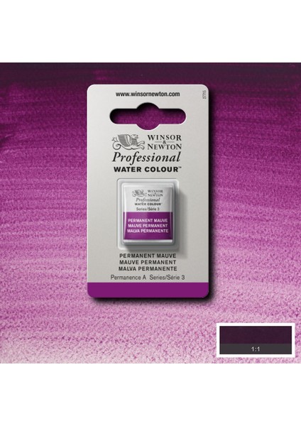 Professional Sulu Boya Yarım Tablet Permanent Mauve 491 S.3