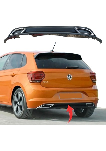 Vw Polo R-Line Arka Tampon Spoyleri Mat 2018 Sonrası 2G6807568