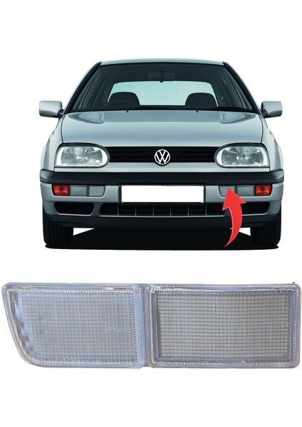 Vw Gol3 Tampon Reflektörü Ön Sol Çift Beyaz 1992-1998 1H0941777