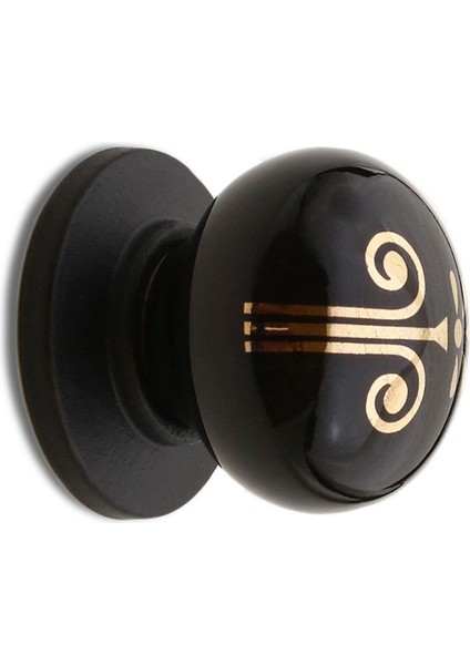 Lüks Porselen Düğme Mobilya Çekmece Dolap Kapak Kulpu Kulbu Siyah