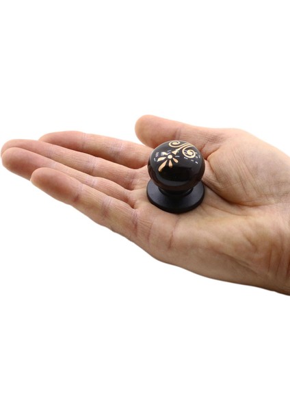 Lüks Porselen Düğme Mobilya Çekmece Dolap Kapak Kulpu Kulbu Siyah modelleri