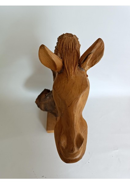 Dekoratif El Oyması Ahşap At Kafası 52X43X24CM (Teak Ağac-3) indirimleri