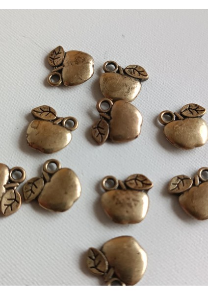 Elma Metal Çinko Alaşım Kolye Ucu 11X2MM 10 Adet Sarı