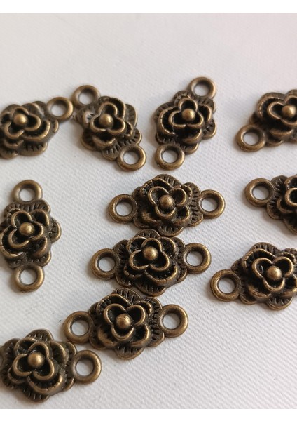 Gül Metal Çinko Alaşım Kolye Ucu 18X3MM 10 Adet