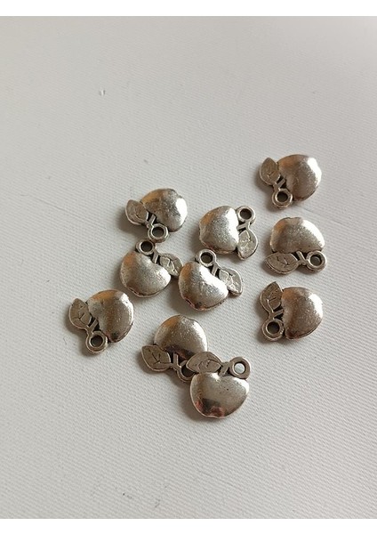 Elma Metal Çinko Alaşım Kolye Ucu 11X2MM 10 Adet Gri