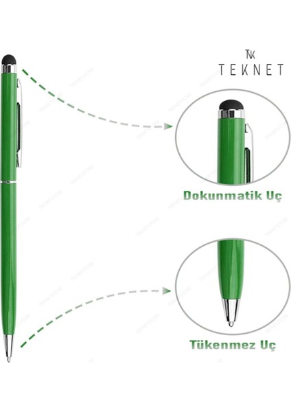 Dokunmatik Kalem Tüm Cihazlara Uyumlu Tablet Telefon Için Çizim & Yazı Kalemi 2 In 1 Tükenmez Uçlu