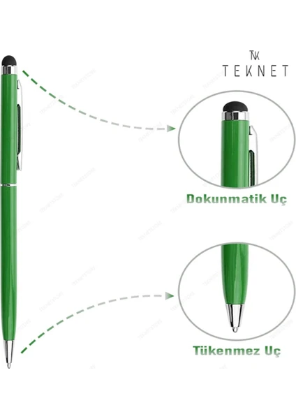 Dokunmatik Kalem Tüm Cihazlara Uyumlu Tablet Telefon Için Çizim & Yazı Kalemi 2 In 1 Tükenmez Uçlu