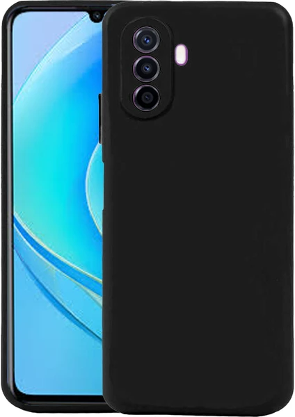 Huawei Nova Y70 Kılıf Ultra Ince Renkli Silikon Kapak Siyah