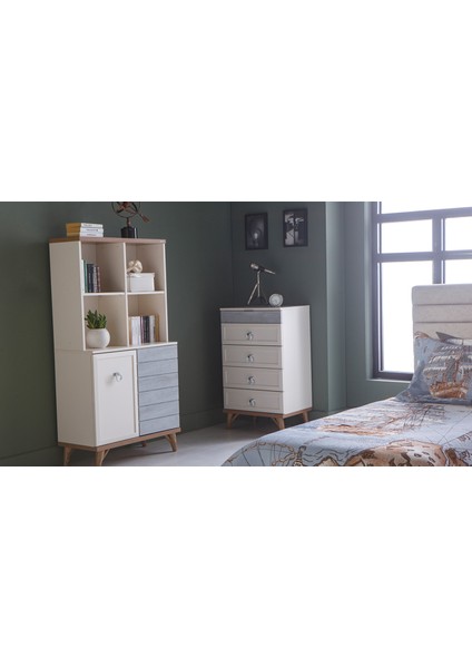 Mavenna Kitaplık Beyaz