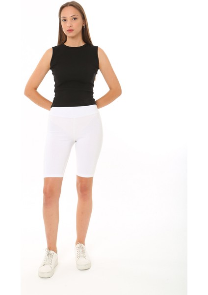 Kadın Sıfır Kol Fitilli T-Shirt Bluz Body Atlet Siyah fırsatları