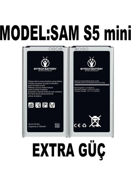 Samsung S5 Mini Güçlendirilmiş Batarya
