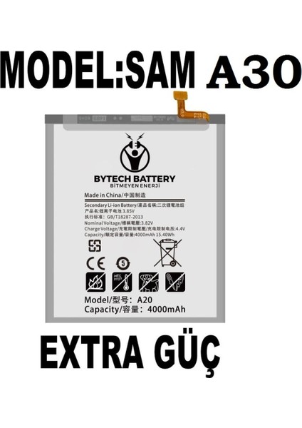 Samsung A30 Güçlendirilmiş Batarya