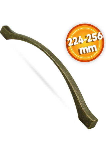 Kartaca Çekmece Mutfak Dolap Kapak Kulpu Kulbu 224-256 mm Antik Sarı Metal Kulp
