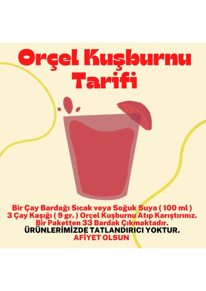 Kuşburnu Aromalı İçecek Tozu Oralet Çay 300 grX 4 Adet