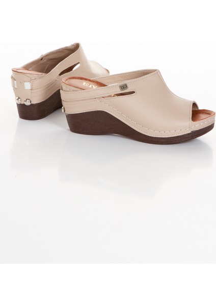 Dolgu Topuk Deri Kadın Terlik fiyatları