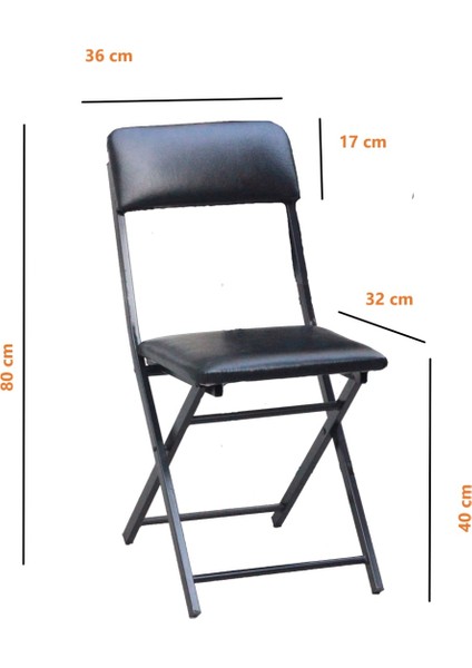 Sandalye 2 Ad Lüks Siyah Deri Bistro