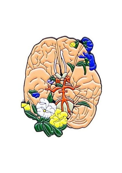 Çiçekler ve Beyin Broş - 0015