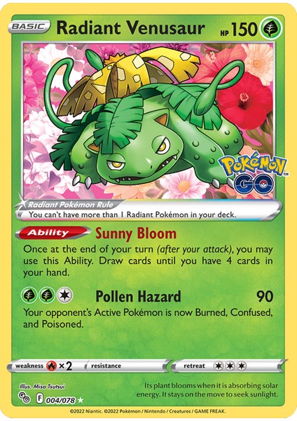 Pokemon Radiant Venusaur 150HP Kart