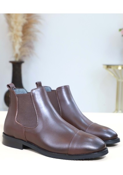 1355 Anatomik Tabanlı Deri Erkek Klasik Bot - NKT01355-KAHVERENGI-40 modelleri
