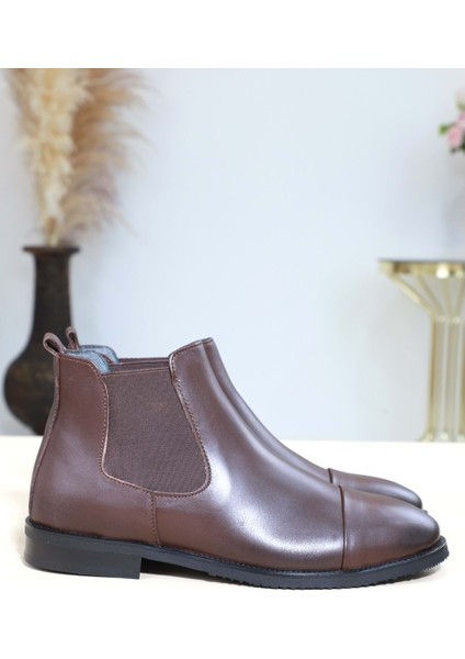 1355 Anatomik Tabanlı Deri Erkek Klasik Bot - NKT01355-KAHVERENGI-40 fırsatları
