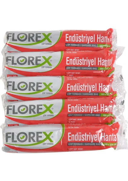 240 Litre Konteyner Çöp Torbası Poşeti 100 x 150 cm 400 gr 5 Rulo