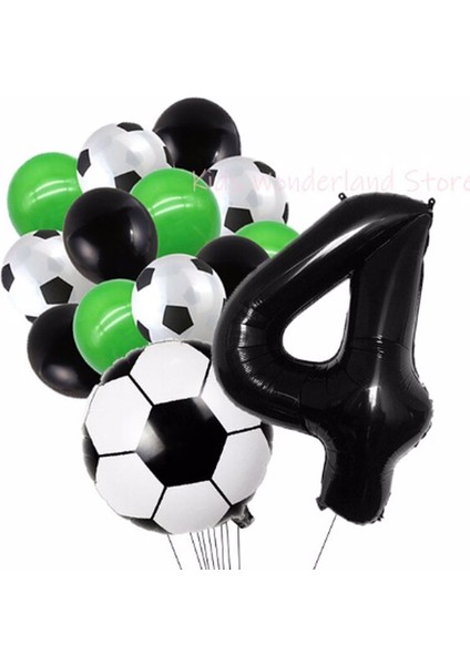 Futbol Topu Maç Balon Set Yıldız Balon Folyo Set Konsept Doğum Günü Set Yaş Balon Set