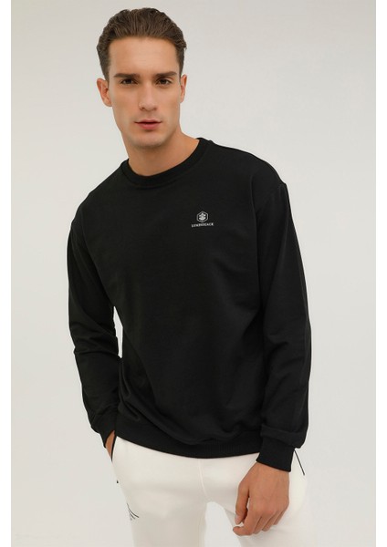 M-SN75 Basıc C Neck Sweat Siyah Erkek Sweatshirt