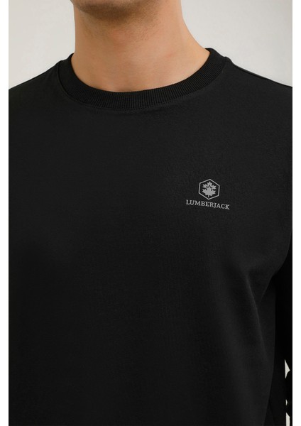 M-SN75 Basıc C Neck Sweat Siyah Erkek Sweatshirt fırsatları