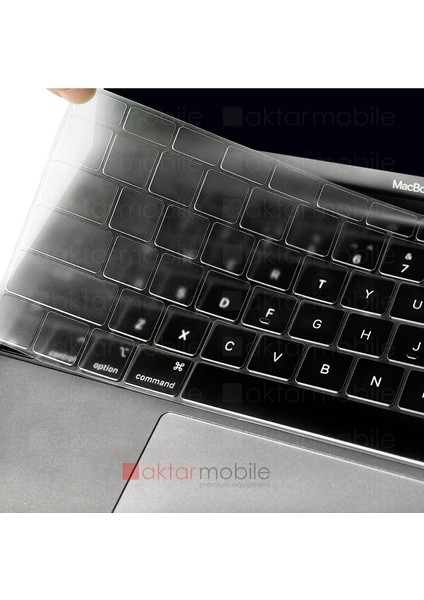 MacBook Air 13 2020 A2179 Uyumlu Şeffaf Klavye Koruyucu Türkçe Q Silikon Ped Trasparan