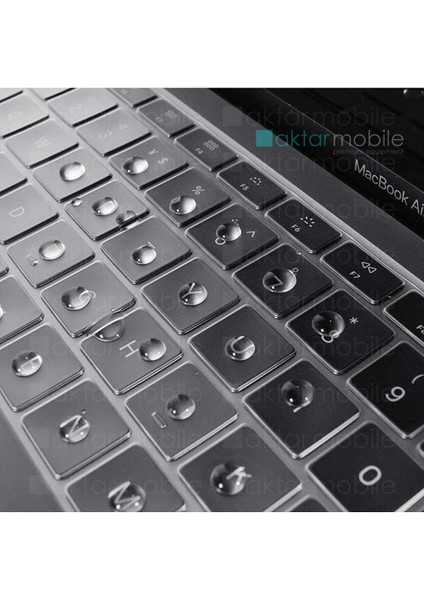 MacBook Air 13 2020 A2179 Uyumlu Şeffaf Klavye Koruyucu Türkçe Q Silikon Ped Trasparan