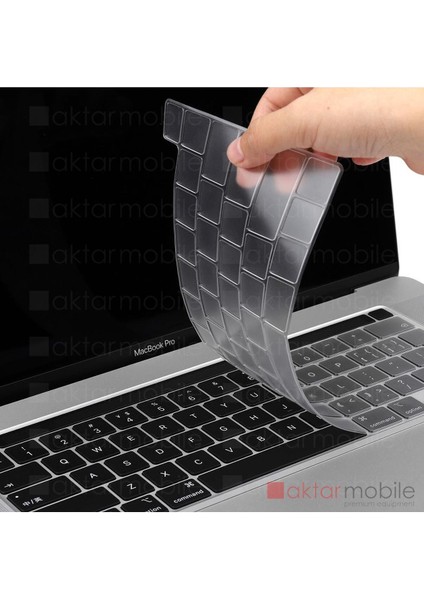 MacBook Pro 13 2020 A2251 / 2289 Uyumlu Şeffaf Klavye Koruyucu Türkçe Q Silikon Ped Trasparan