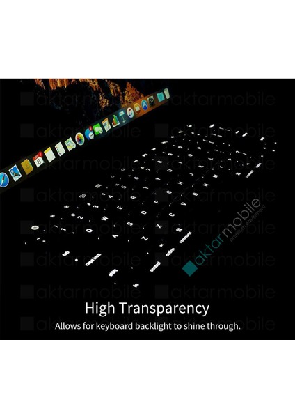 MacBook Pro 13 2020 A2251 / 2289 Uyumlu Şeffaf Klavye Koruyucu Türkçe Q Silikon Ped Trasparan indirimleri