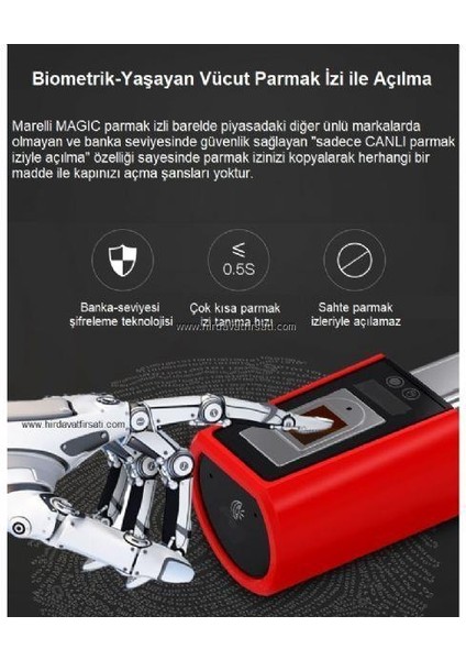 Marelli Magic Parmak Izli ve Cep Telefonuyla Açılan Kilit Kapı Göbeği, Bareli, Silindiri