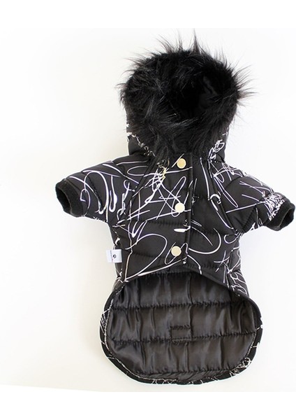 Pet Mont Imza Desenli Siyah Köpek Kedi Kıyafeti modelleri