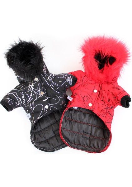 Pet Mont Imza Desenli Siyah Köpek Kedi Kıyafeti fırsatları