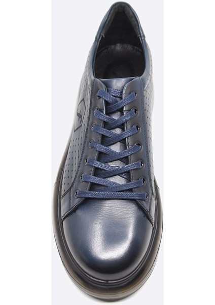 Hakiki Deri Lacivert Sneaker Erkek Ayakkabı 9836 102 fırsatları