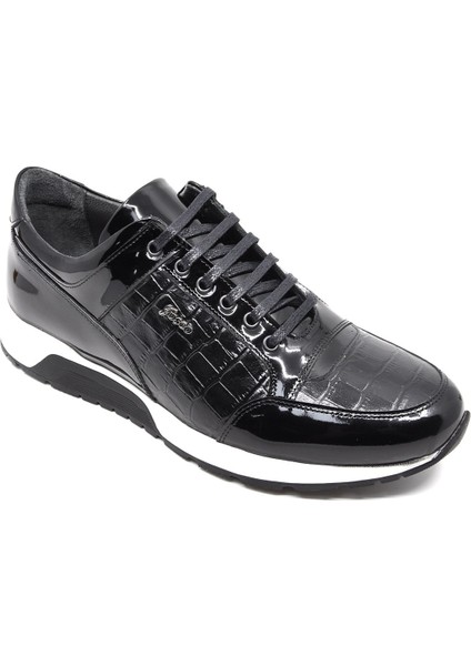 Rugan Deri Siyah Erkek Sneaker Ayakkabı 2515 430 888 fiyatları
