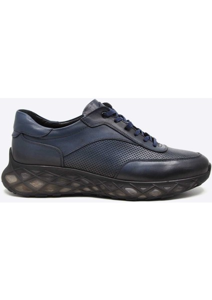 Hakiki Deri Lacivert Sneaker Erkek Ayakkabı 9829 102 modelleri