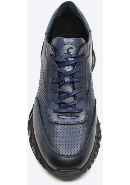 Hakiki Deri Lacivert Sneaker Erkek Ayakkabı 9829 102 fırsatları