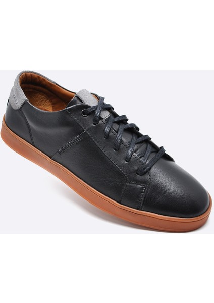 Hakiki Deri Siyah Sneaker Spor Erkek Ayakkabı 9882 100