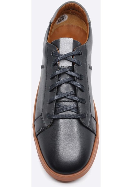Hakiki Deri Siyah Sneaker Spor Erkek Ayakkabı 9882 100 fırsatları