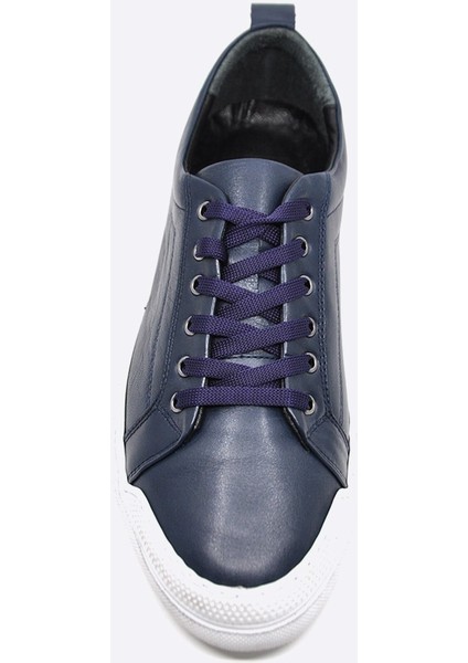 Hakiki Deri Sneaker Erkek Ayakkabı Lacivert 9822 102