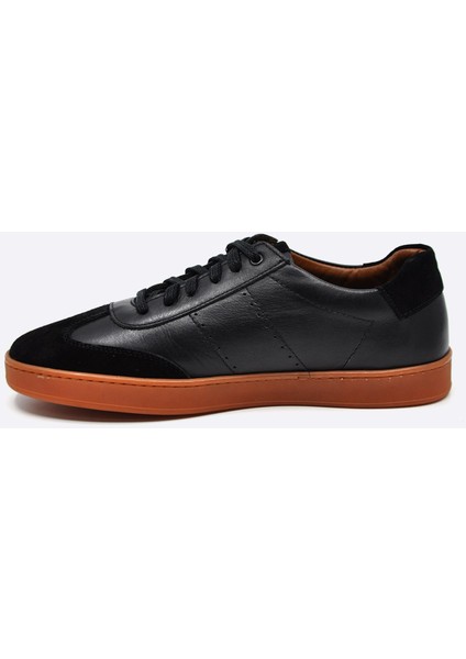 Hakiki Deri Siyah Sneaker Spor Erkek Ayakkabı 9881 100