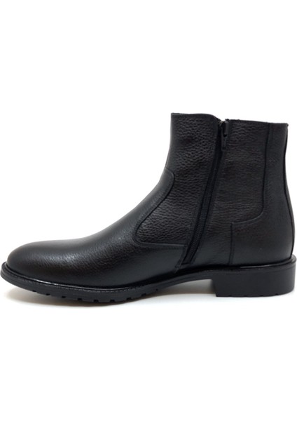 Fermuarlı Deri Siyah Kauçuk Taban Sıcak Astar Erkek Bot 8598 551 indirimleri