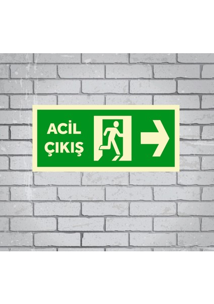 Acil Çıkış ( Sağ ) 14X31 cm