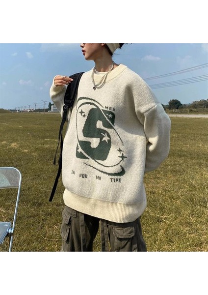 Harajuku Vintage Krem Oversize Kazak fiyatları