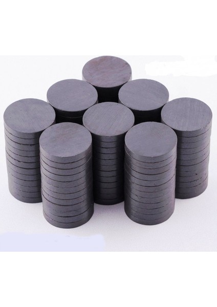 Yuvarlak Mıknatıs Siyah Süsleme Mıknatısı 15X3 mm Ferrit Süs Magnet