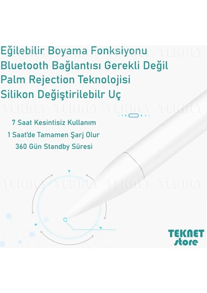 Apple Ipad 10. Nesil 2022 10.9 Inç Stylus Yazım Çizim Için Avuç Içi Reddetmeli Dokunmatik Kalem