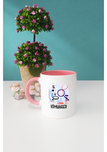 Kimyagere Hediye Kimyager Pembe Kupa Bardak Kalemlik fiyatları